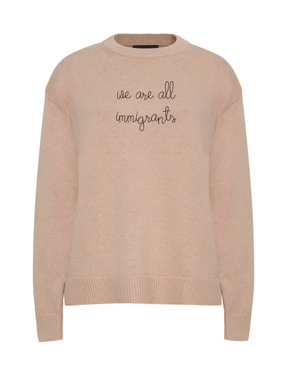 LINGUA FRANCA 'We Are All Immigrants' Maxine Cashmere Blend Sweater NEW NWT